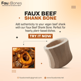 Two pack of FAUX Beef Shank Bones for plant-based cooking on white background